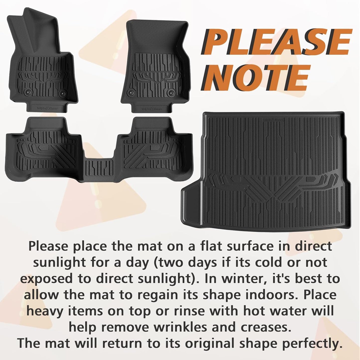 TripleAliners Floor Mats & Trunk Mat All Weather Liners Compatible with 2025 BMW X3 Accessories TPE Cargo Custom Fit Anti-Slip Odorless Full Set Liners Protection(Floor Mats & Trunk Mat)