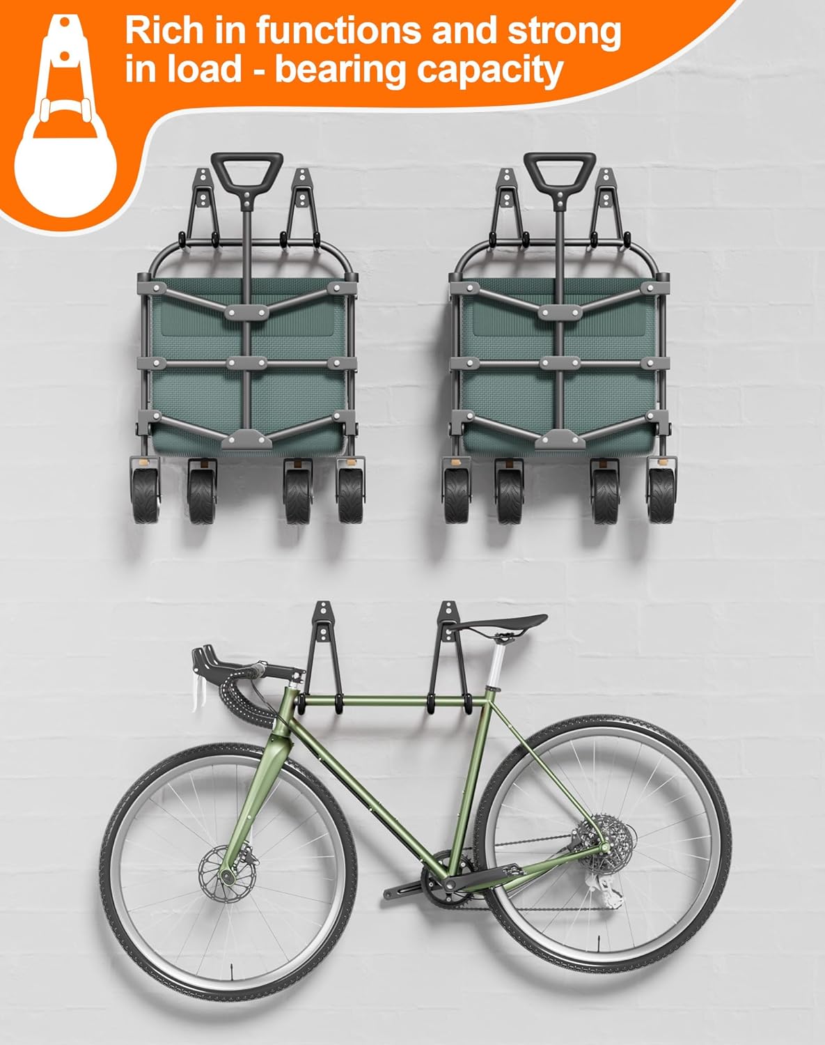 QcoQce 18 Pack Extension Cord Hooks with Wall Mount, Heavy Duty Utility Hangers for Hose, Wires, Cables, Garage Organization with Anti-Slip Design, Screws Included (Black)