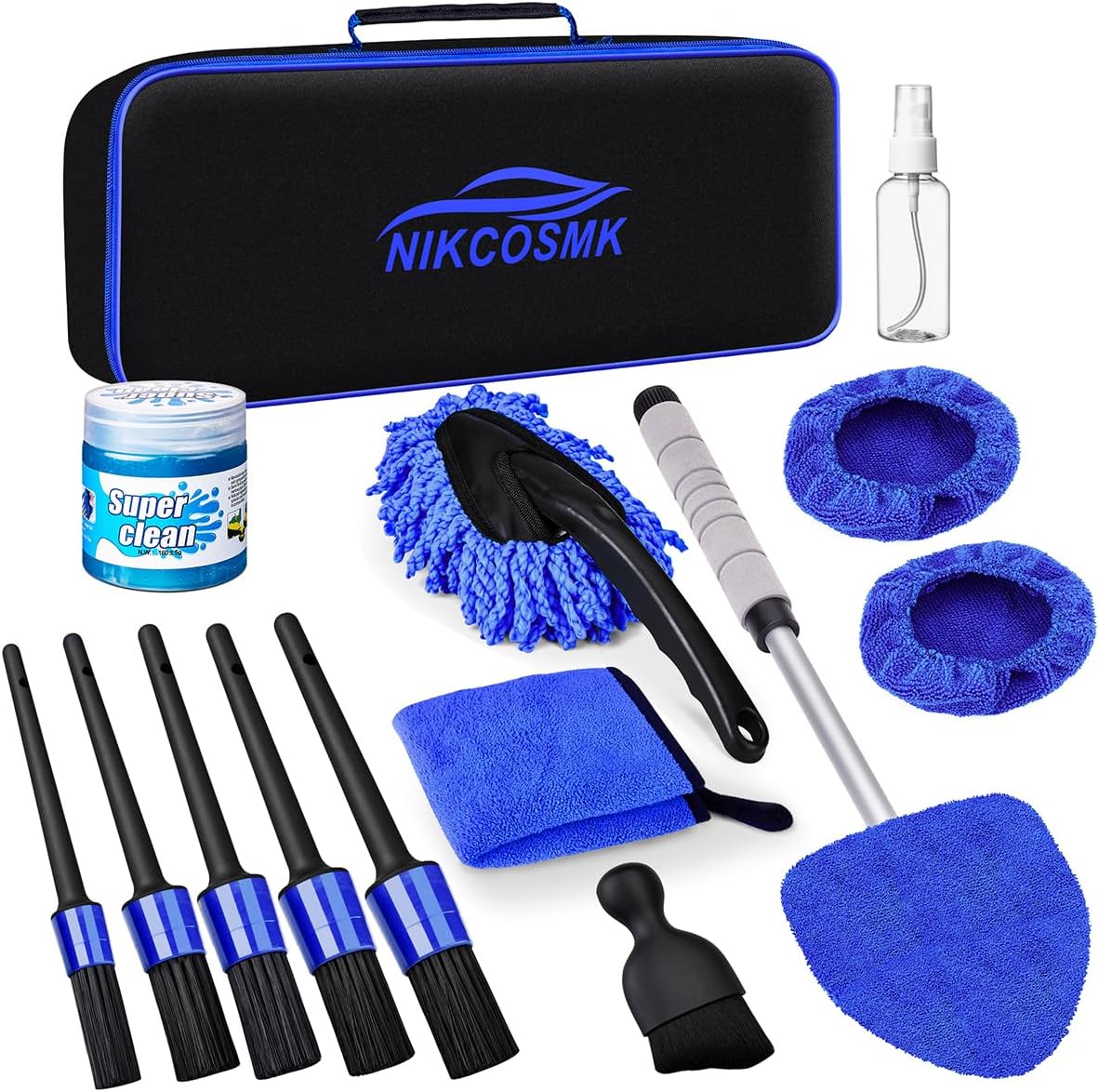 Windshield Cleaner Tool, 15Pcs Car Interior Detailing Kit, Car Cleaning Kit Interior Cleaner, Car Detailing Brushes, Car Cleaning Gel, Car Cleaning Supplies Tools Accessories for Women, Men, Interior