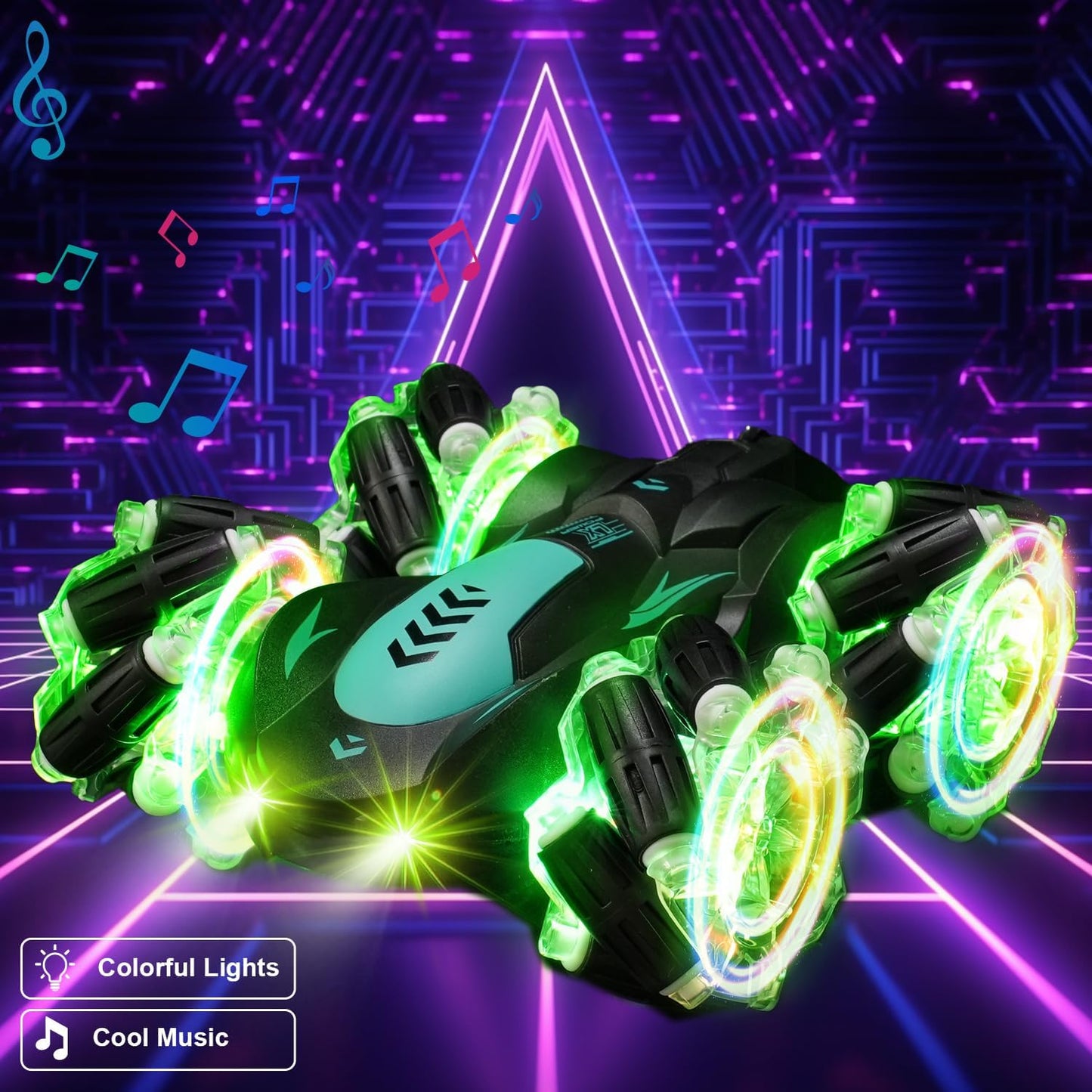 Gesture Sensing RC Stunt Car with Light, 2.4G 4WD Hand Controlled Gravity Remote Control Car Toy with 360° Flips Car for Boys Age 6 and Up Blue