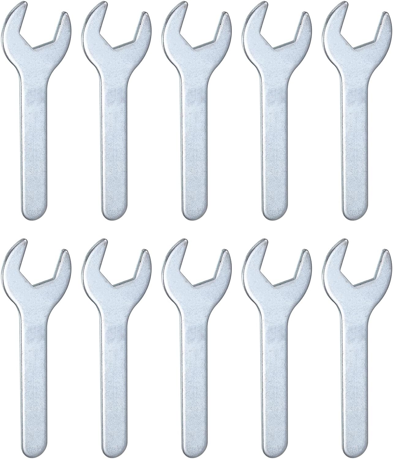 HARFINGTON 10pcs Small Wrench Open End Wrench 22x126x2.8mm Metric U-Shaped Single Open Ended Spanner Super Thin Small Flat Head Galvanizing Wrench for Automotive Repair Furniture Assembly