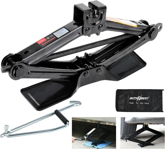 Car Jack Kit Scissor Jack for Car-2Ton(4409lbs),Portable Jack Tire Change Kit Deal for SUV Auto with Crank Handle,Heavy Duty Steel,Black