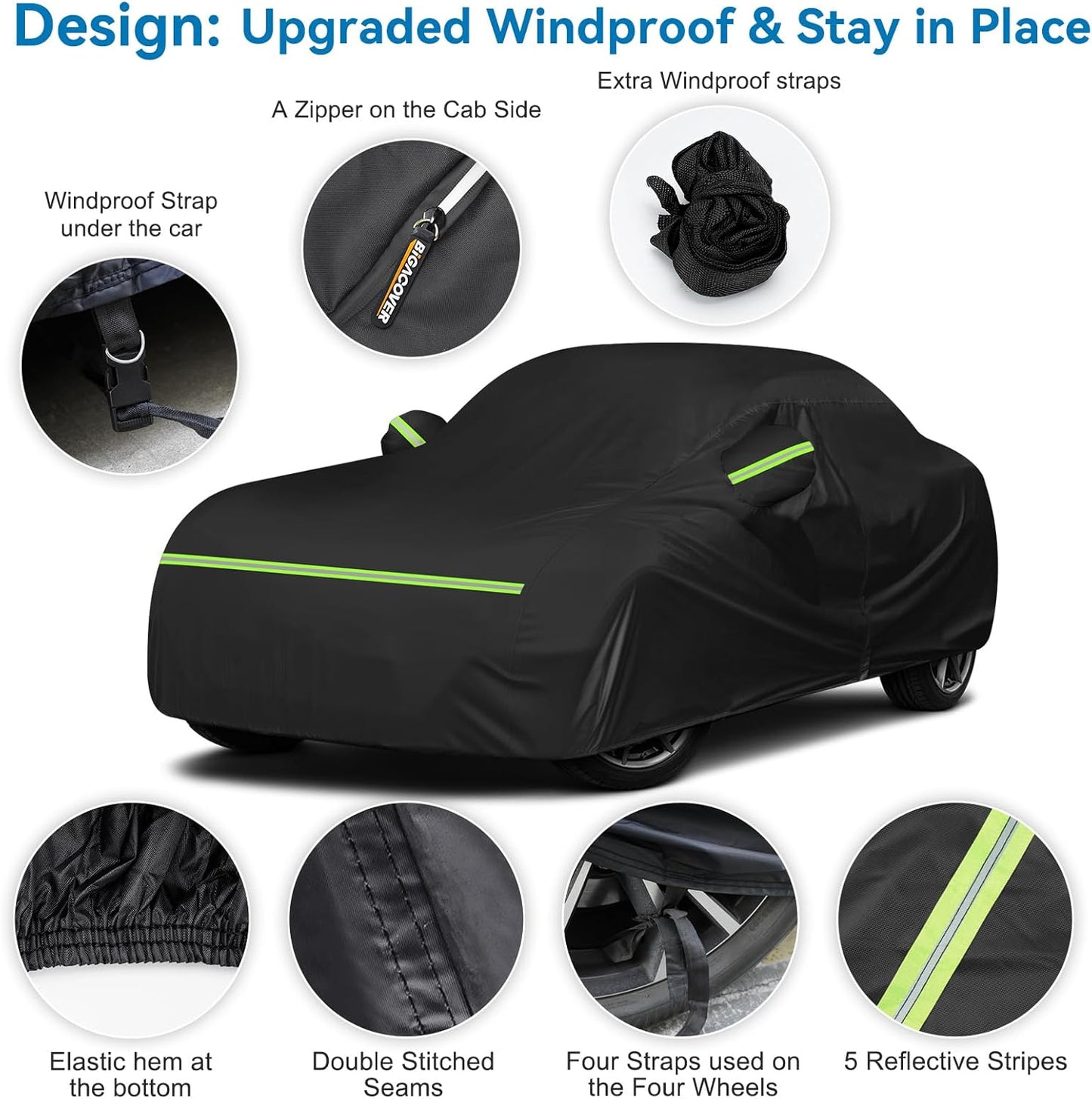 for Mazda Miata MX-5 Full Car Cover Waterproof All Weather, Outdoor Car Covers Windproof Heavy Duty Waterproof Protection Fit for Mazda Miata MX-5 1989-2023