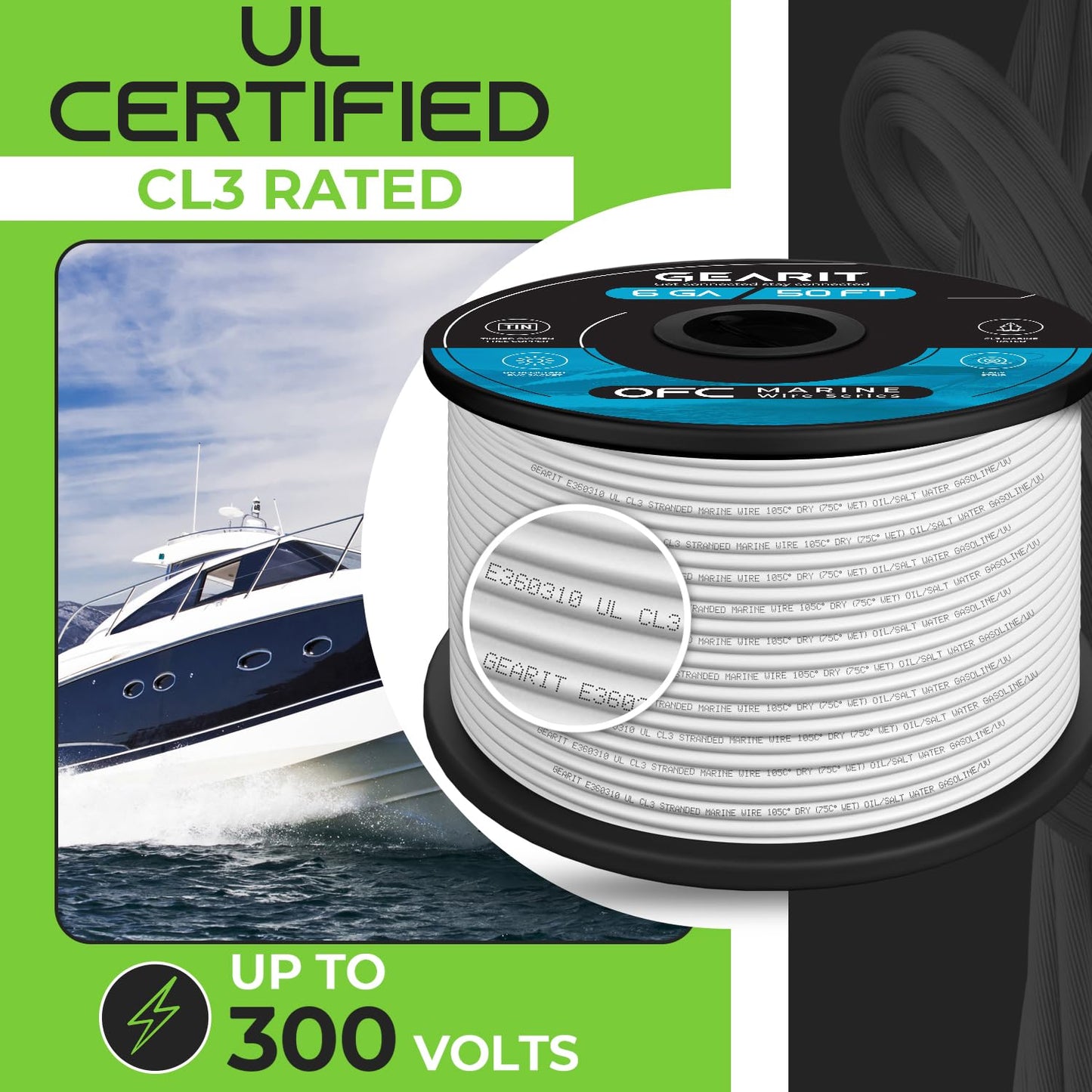 GEARit 8 Gauge Marine Electrical Primary Wire, 8 AWG (100ft) Marine Grade Tinned Copper Oxygen Free for Boat, Automotive, RV, Camper, Trailer