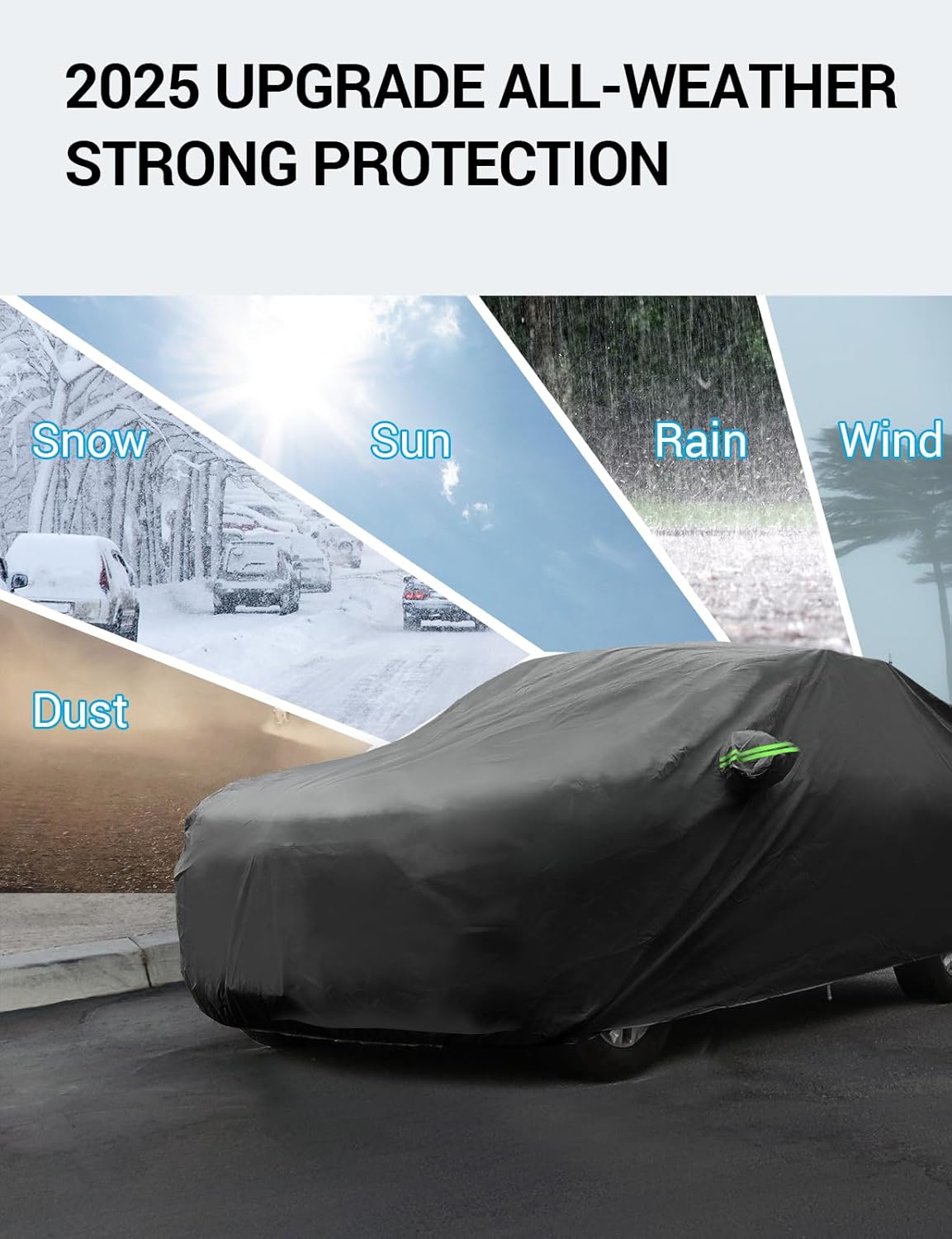 Proadsy 2025 Upgrade Car Cover for Hyundai Tucson 2020-2024 2025, Waterproof All Weather, Windproof Snowproof Rain Hail Sun UV Dust Snow Protection Full Outdoor Indoor Exterior Car Covers