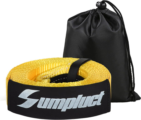 Recovery Tow Strap 2in X 20ft Exceed Heavy Duty 25,000 lbs Break Strength, Use for Emergency Towing Rope, Tree Saver, Winch Extension, Triple Reinforced Loops,Car Accessories