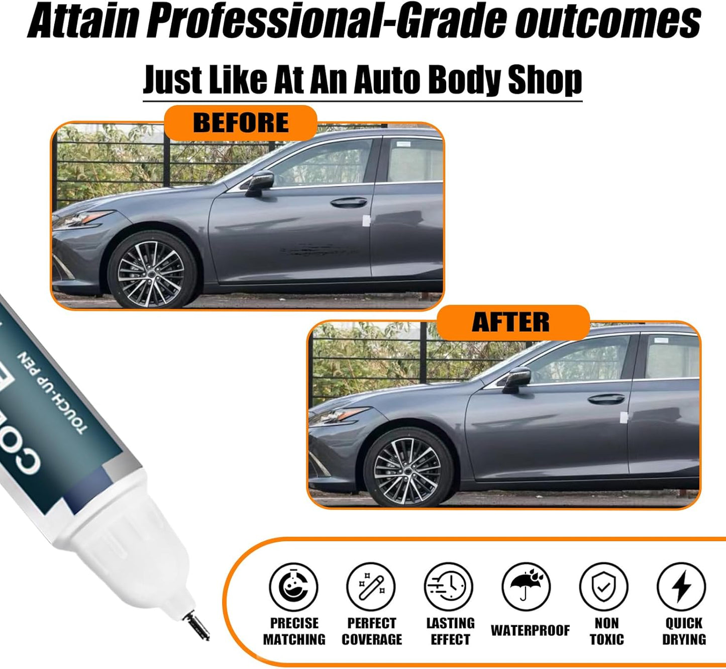 Cloudburst Gray(1L1) Touch Up Paint for Lexus, Car Paint Pen Scratch Repair Two-In-One Touch Up Paint, Premium Car Scratch Remover for Deep Scratches