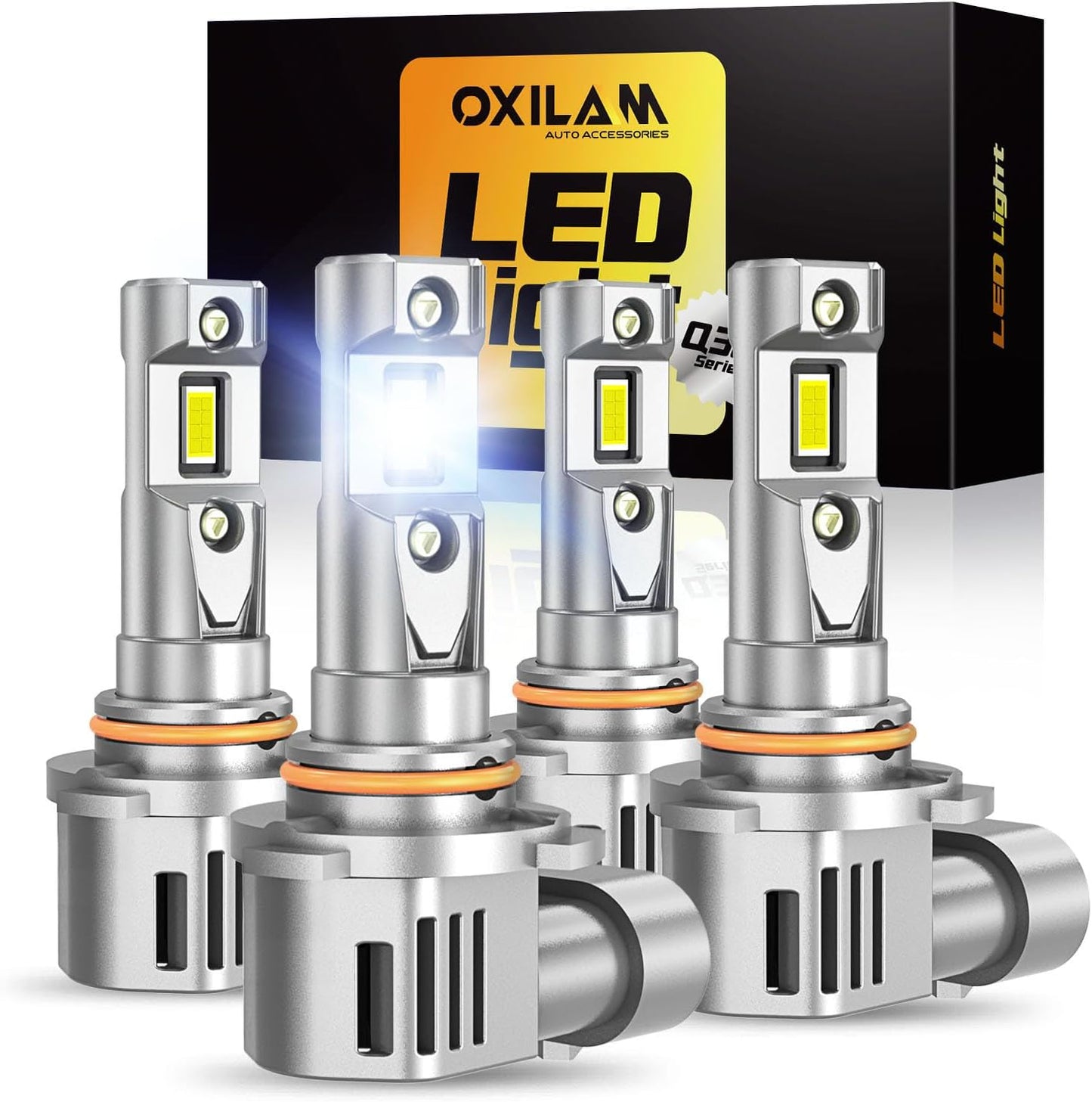 OXILAM 9005 9006 LED Bulb Combo HB-3 HB-4 Bulbs, 80000LM 900% Ultra-Bright, 5 Min Quick Install, 20 Years Lifespan, No Flicker, Plug and Play, Pack of 4