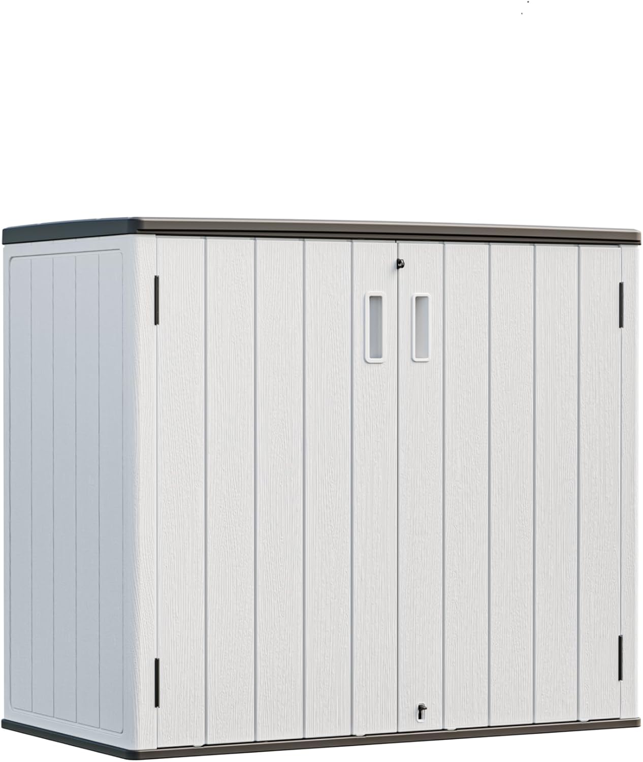 HOMSPARK 37 Cu.Ft Outdoor Storage Shed Weather Resistant, Resin Storage Sheds & Outdoor Storage Box for Backyard Garden Patio Lawn, Multi functional | Double-wall Shed with Lockable Doors,(Light Gray)
