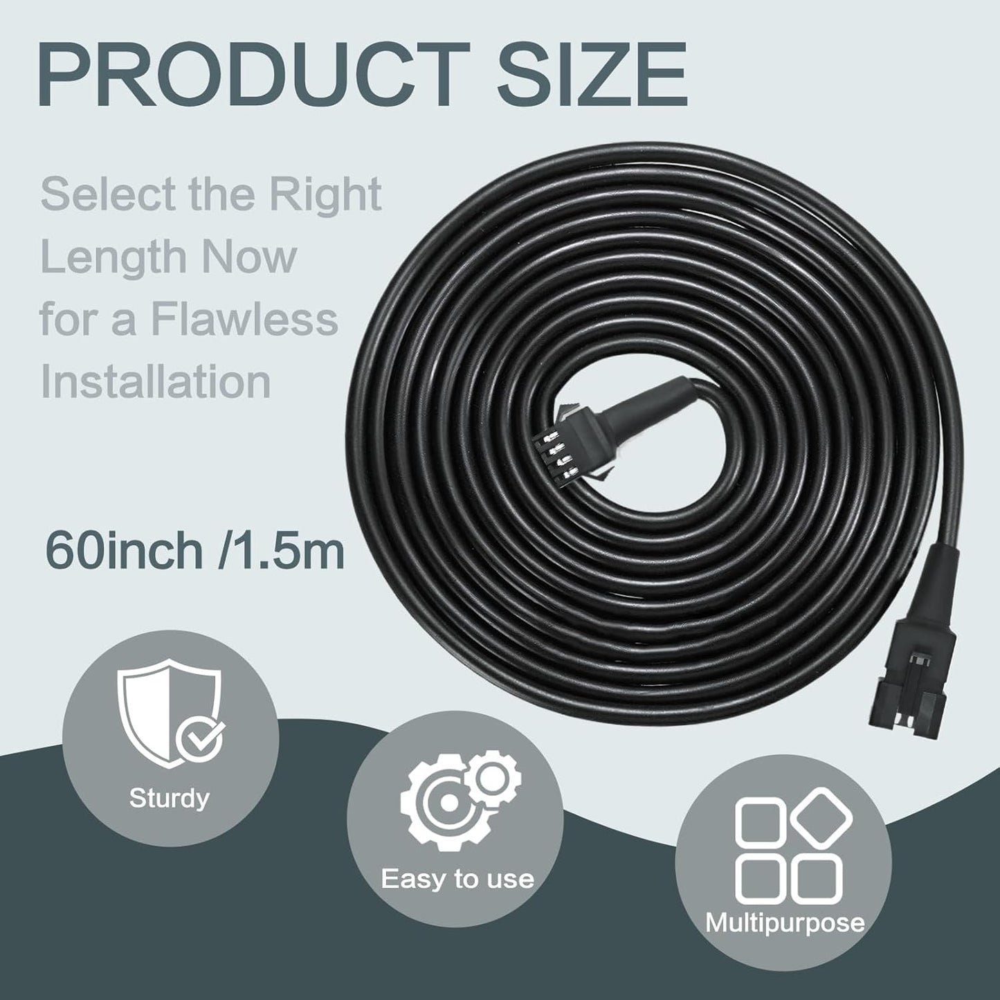 12 Pcs 4 Pin RGB Extension Cable RGB Wire for Motorcycle LED Light Underglow Kit, Compatible with ATV Car Trucks Rock Lights & Neon Strips (60 Inch)