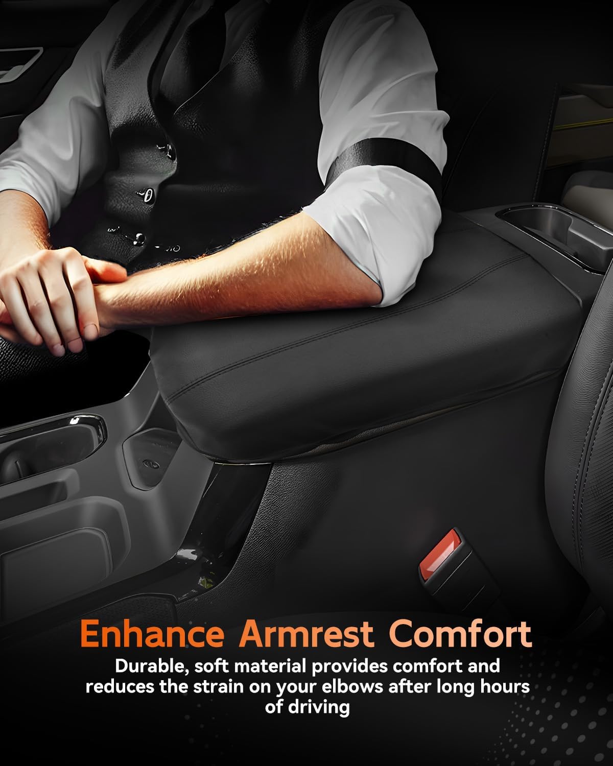 CDEFG for Chevrolet Silverado EV 2024 2025 Center Console Cover Armrest Box Cover for Chevy Silverado EV (Work Truck, LT, RST) Accessories Arm Rest Protector