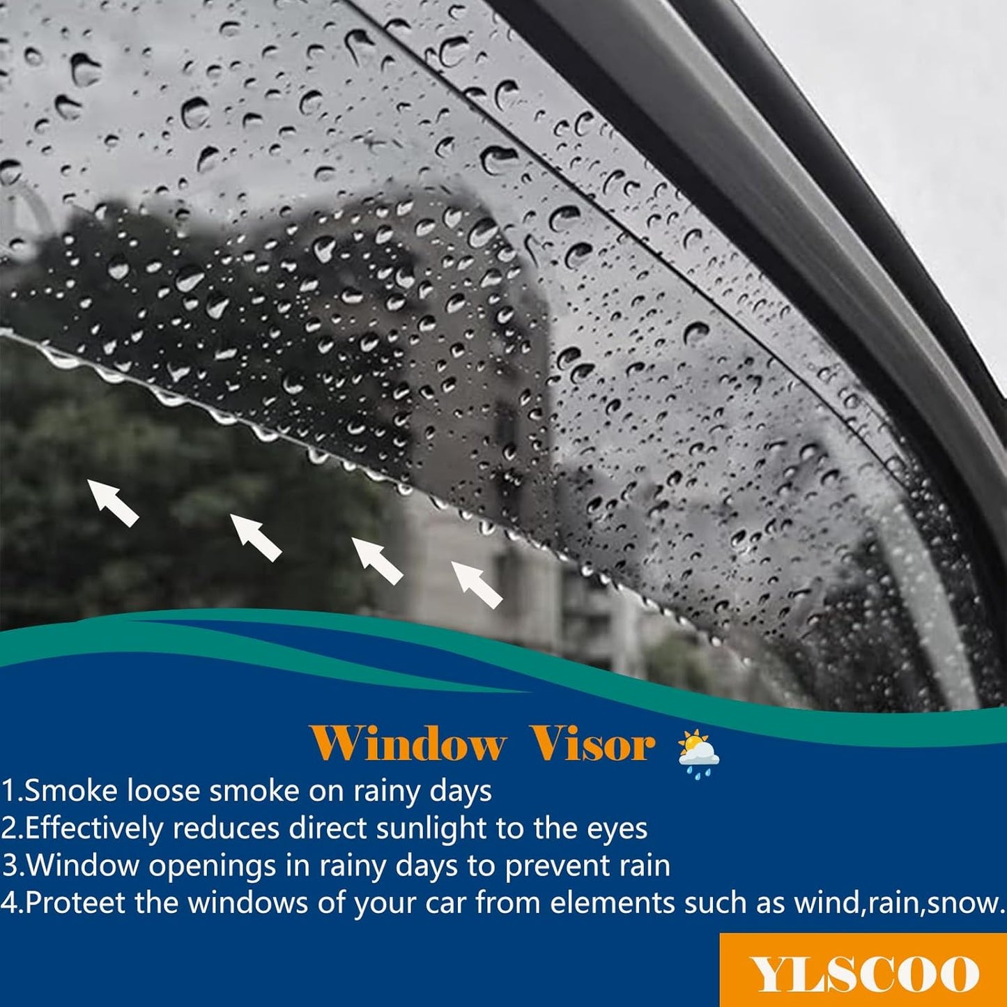 Window Visors Rain Guards fits 2018-2025 Wrangler JL Unlimited 4-Door, Out-Channel Window Wind Deflectors Vent Shades Accessories for 2020-2025 Gladiator 4-Door, Dark Smoke 4 Pcs