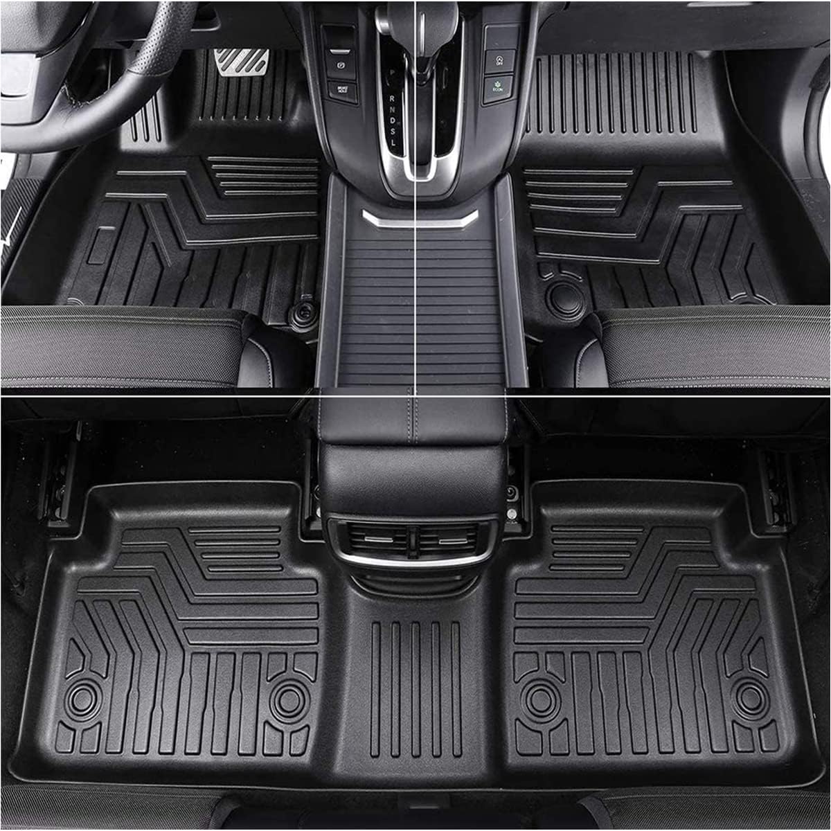 CRV Floor Mats Compatible with 2023-2026 Honda CR-V，All Weather Protection Waterproof Durable Anti-Slip Odorless Custom-fit TPE Floor Liner Front and Rear Row Set