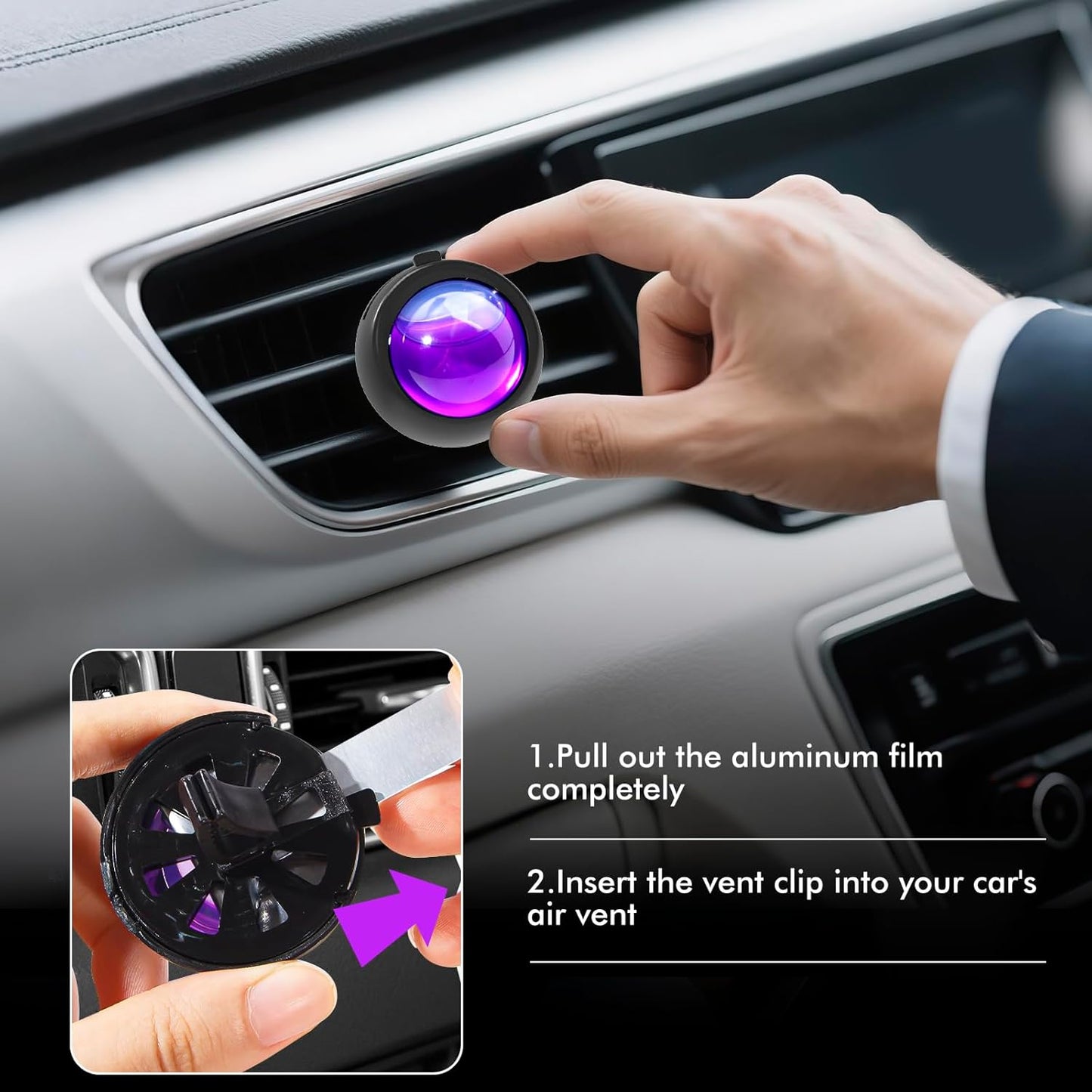 Car Air Freshener Vent Clips, Lavender Scent, 6 Pack, Long Lasting Scent Up to 180 Days, Car Fresheners for Women, Car Vent Clip for Men