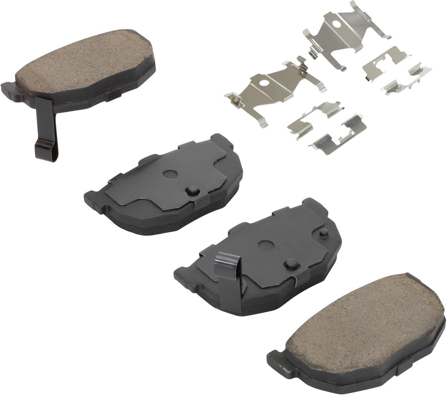 Premium Ceramic Rear Brake Pads (1001-0323C) Compatible with 1990-2009 Hyundai/Kia/Nissan (Accent/Elantra/Spectra/Spectra5/Stanza/Tiburon)