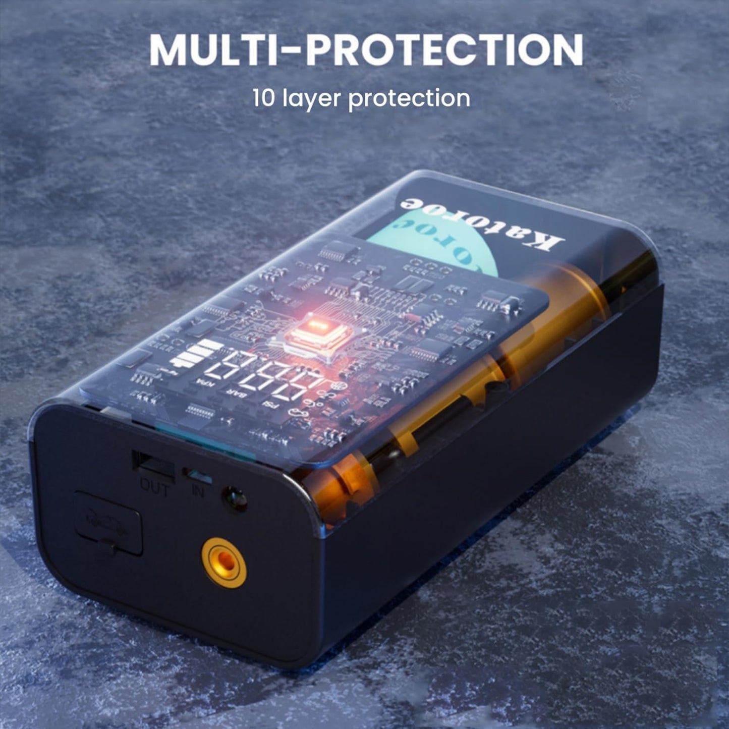 Jump Starter with Air Compressor, 4000A Portable Car Battery Jump Starter (9.0L Gas/7.0L Diesel), 150PSI Tire Inflator 12V Battery Jumper Starter Portable with Jumper Cables, LED Light (Q7-4000A)