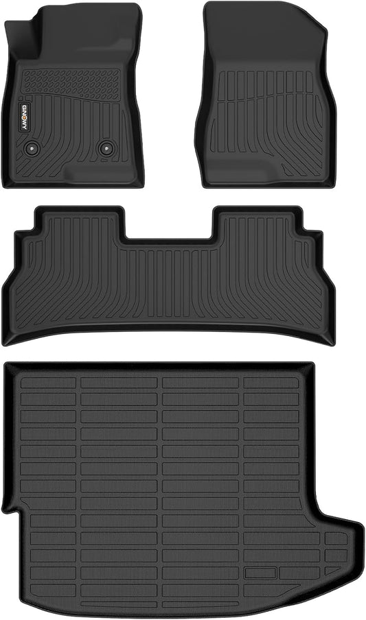GINOWY-Floor Mats & Cargo Liner for Chevy Trax 2024 2025 &Buick Envista 2024 2025, TPE All Weather Protection Trax Car Floor Mats, Envista Non-Slip Trunk Mat Waterproof Accessories Black