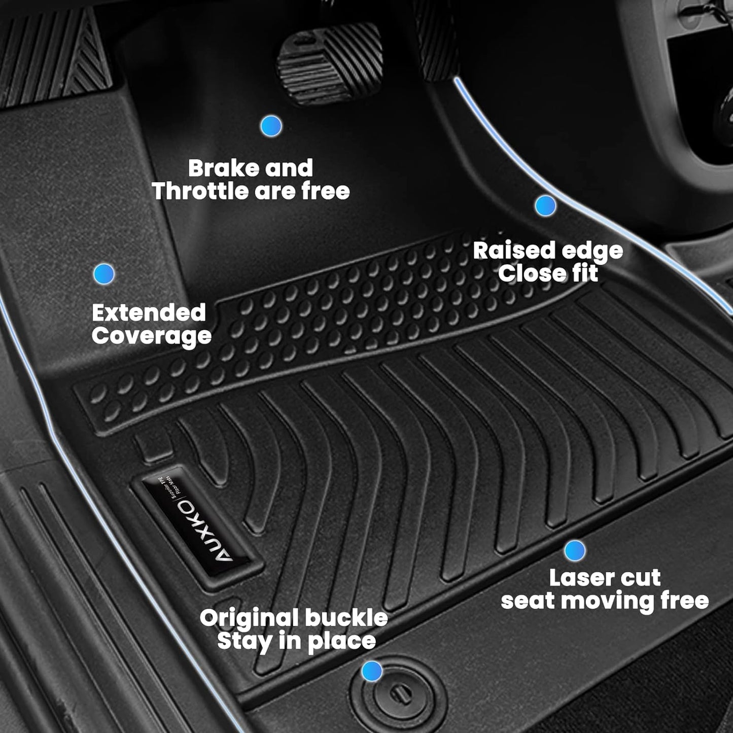Auxko All Weather Cargo Liner Fit for Honda Civic Sedan(Not for Hatchback) 2022-2025 2026 TPE Rubber Liners Civic Accessories All Season Guard Odorless Anti-Slip Cargo Mat Black