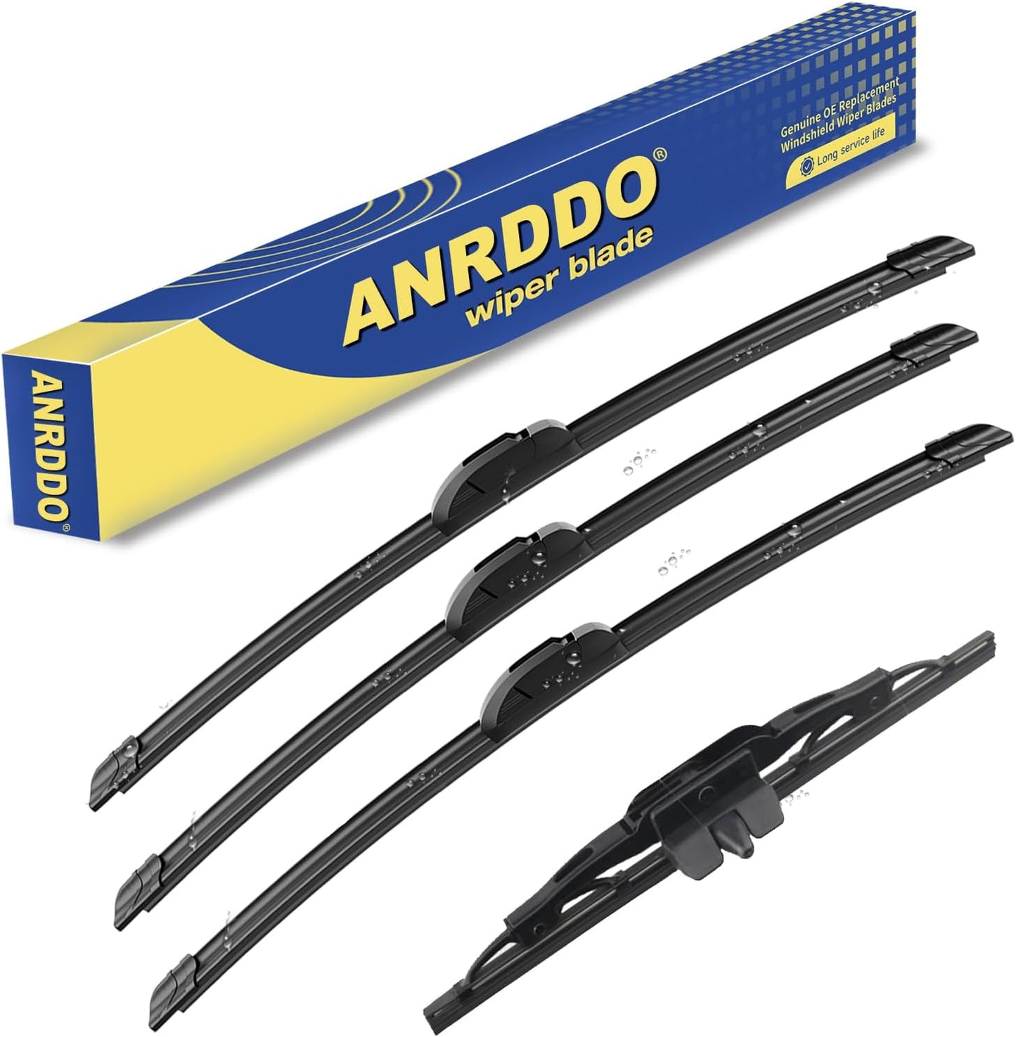 3 Wipers Factory Replacement For 2007-2014 Toyota FJ Cruiser Original Equipment Replacement Windshield Wiper Blades Set 16"+14"+14"+10" (Set of 4)