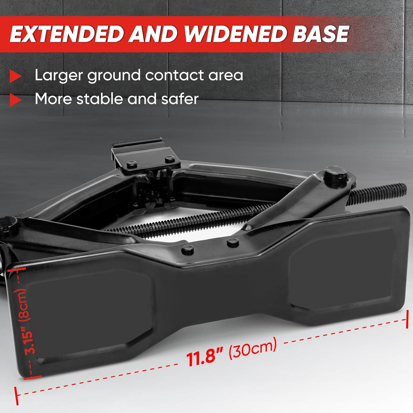 SHALL Scissor Jack Kit - 2 Ton (4409lbs) - Extended & Widened Base, 360° Rotatable Rubber Pad - Tire Change Kit with Ratchet & Lug Wrench - Universal Car Jack Kit for Emergency Roadside Needs