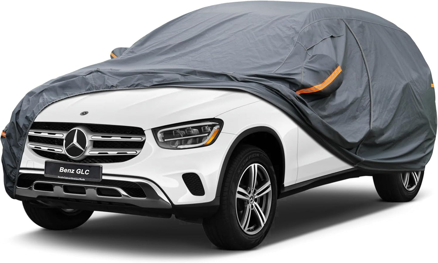Premium Car Cover Custom Fit Mercedes-Benz GLC 300 350e (2016-2025), 16 Layers Heavy Duty Car Cover Waterproof All Weather with Zipper Door for Sun Rain Snow Dust Uv Protection