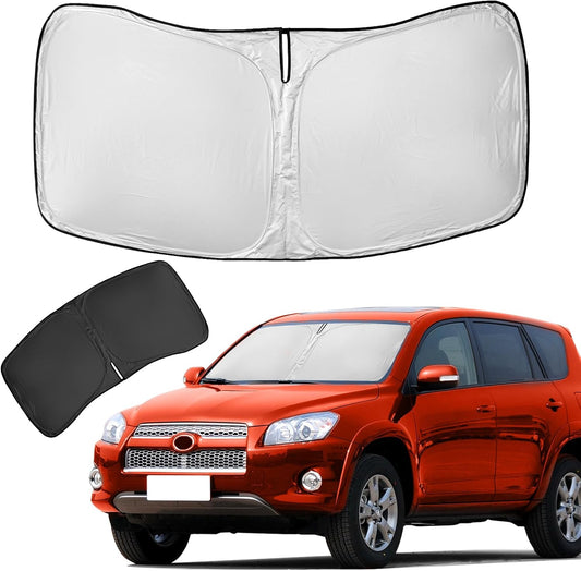 for Toyota RAV4 Sun Shade Sunshade Windshield Cover - 4 Layers Front Window Shade for RAV-4 2013-2018 Custom Fit Sun Visor - 240T Retractable Shade Blocks UV Rays Car Accessories