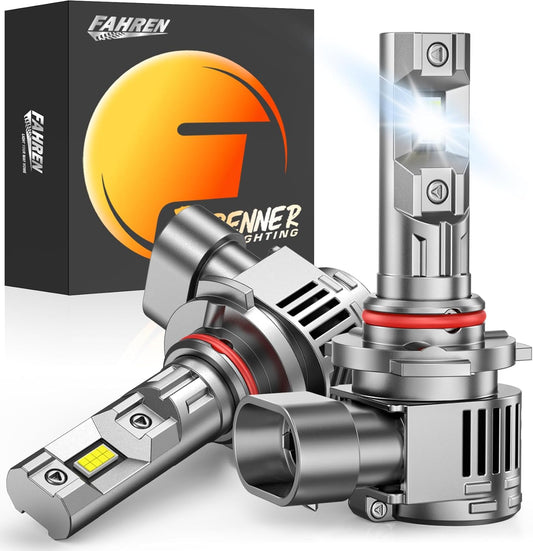 forenner Fahren 9012 HIR2 Bulbs, 𝟔𝟎𝟎𝟎𝟎𝐋𝐌 High Intensity Bright, 6500K Cool White with 18000RPM Cooling Fan, Plug-N-Play IP68 Waterproof, Pack of 2