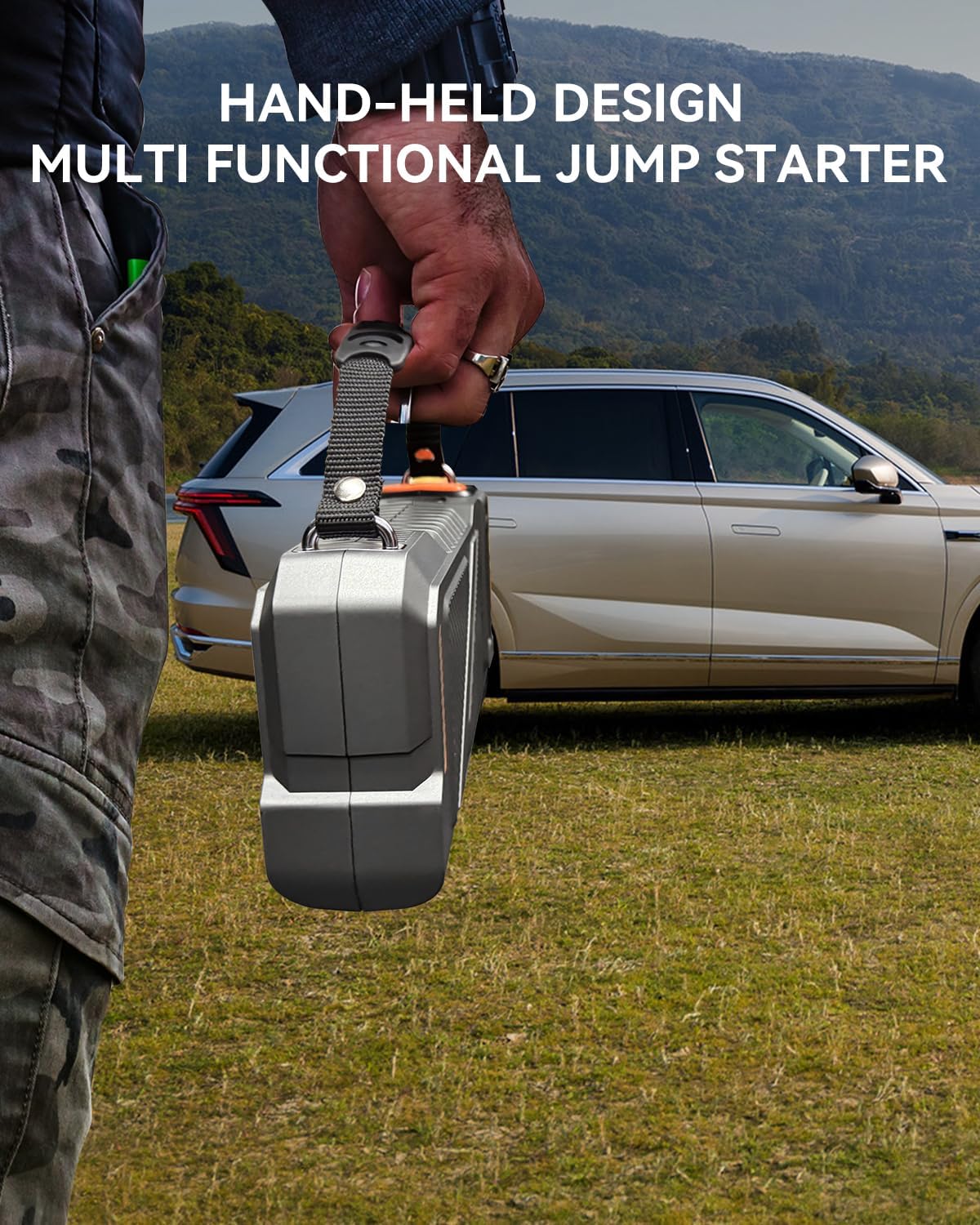 9000A Jump Starter with Air Compressor, Car Charger Portable Jump Box for Car with 150PSI Tire Inflator, Power Pack Jumpstart 12V Vehicle for All Gas/12L Diesel w/Extended Jumper Cable