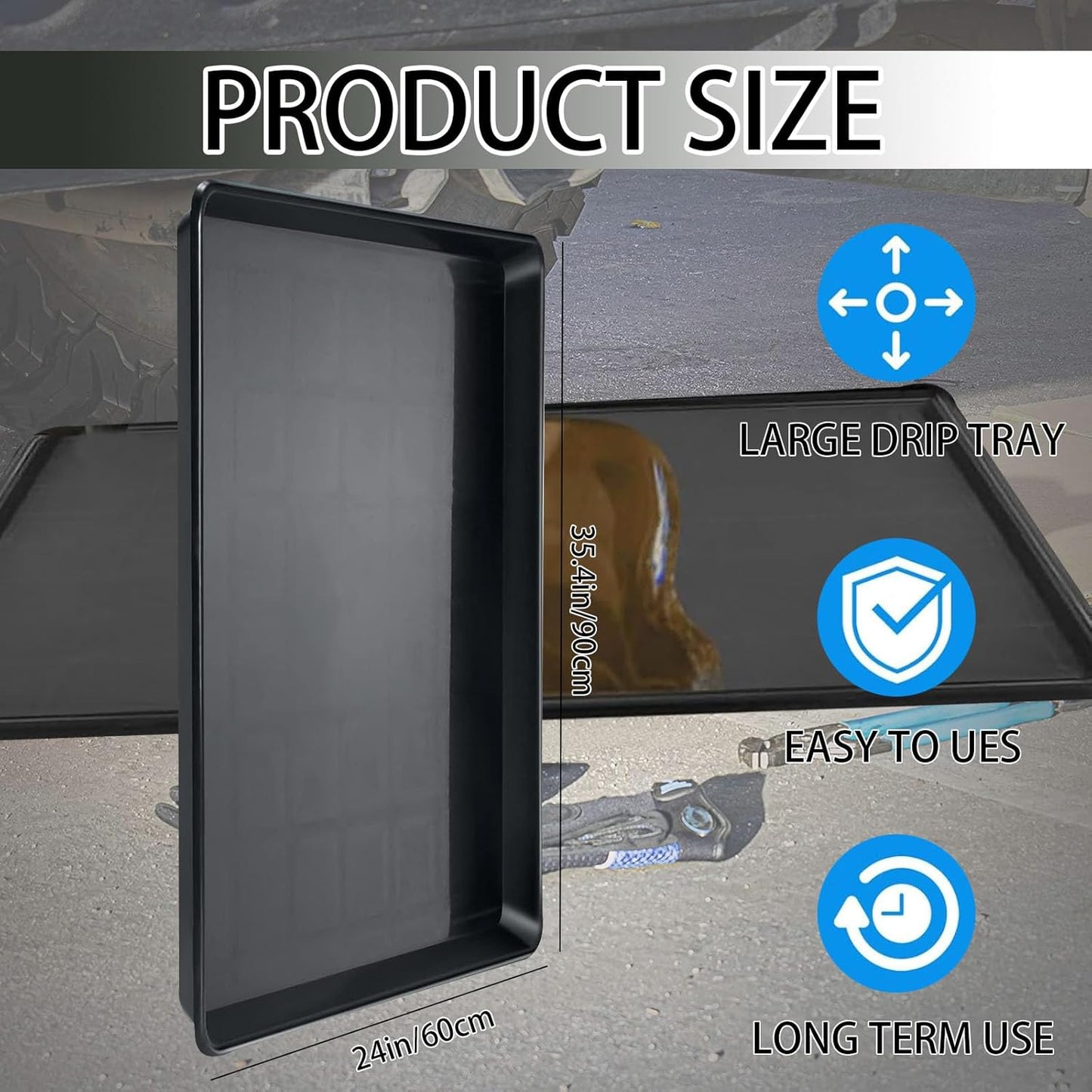 3Pcs Auto Oil Drip Pan Extra Large Oil Drip Pan for Under Car to Keep Garage Floor Show Room Driveway Safe and Clean(35.4 x 24 x 1.6 inch) (3PCS)