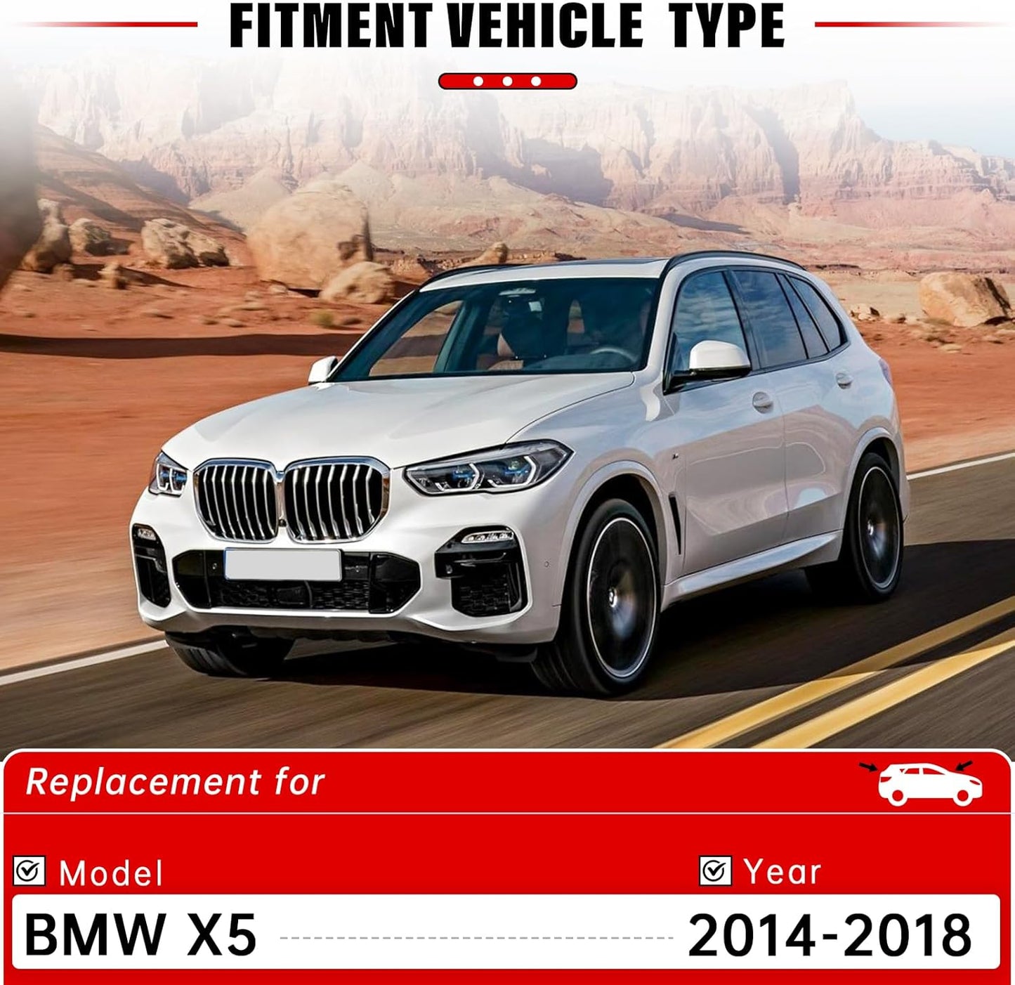 Windshield Wiper Blades Replacement for BMW X5 2014 2015 2016 2017 2018 Original Factory Quality Front Rear Wipers Blade Set for My Car - 24" 20" 12" (Pack of 3)