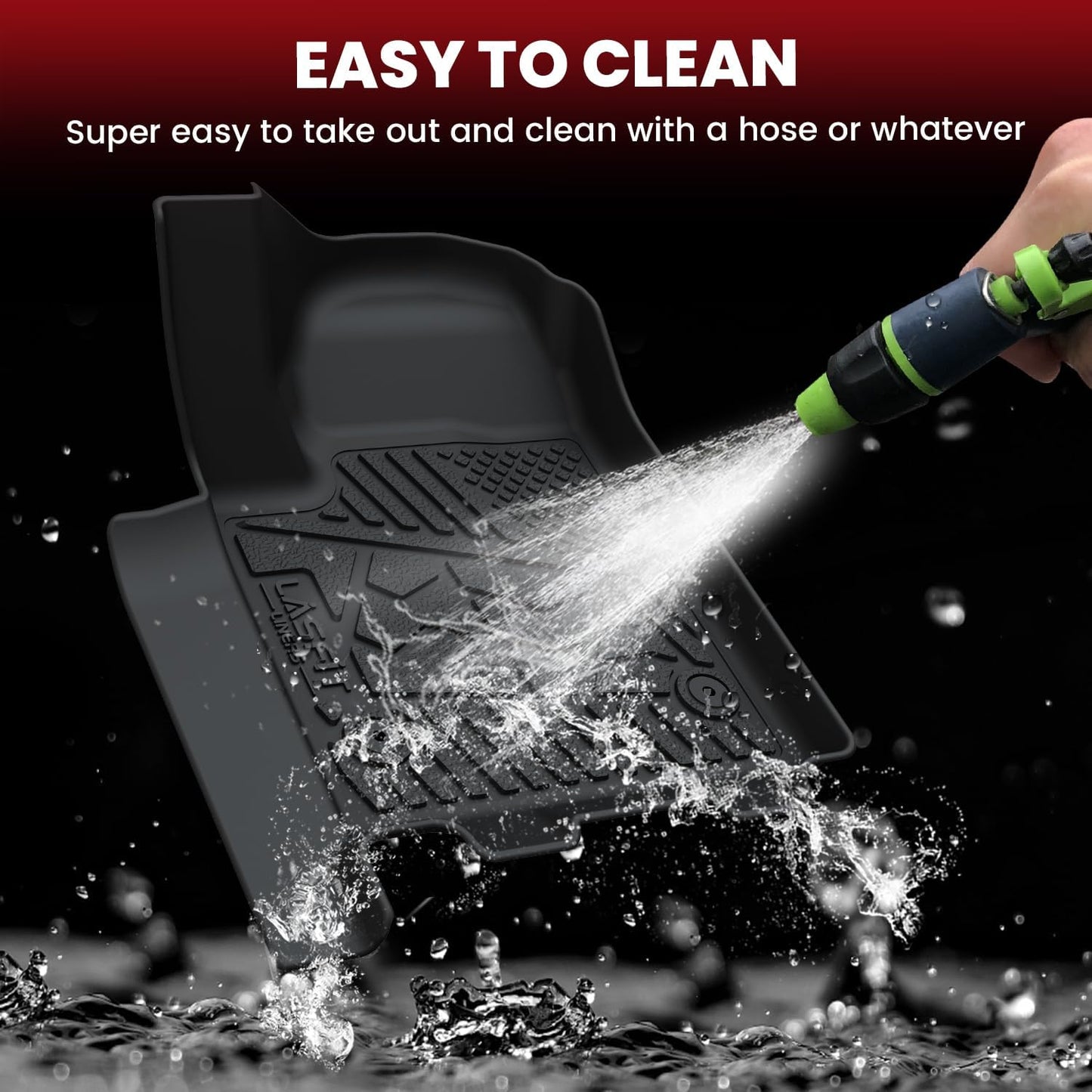 LASFIT Floor Mats 2024-2025 for Chevrolet Chevy Silverado EV RST (Not for WT/LT)/GMC Sierra EV Denali (Not Fit Elevation/AT4), All Weather TPE Custom Fit Floor Mats for Cars, 1st and 2nd Row