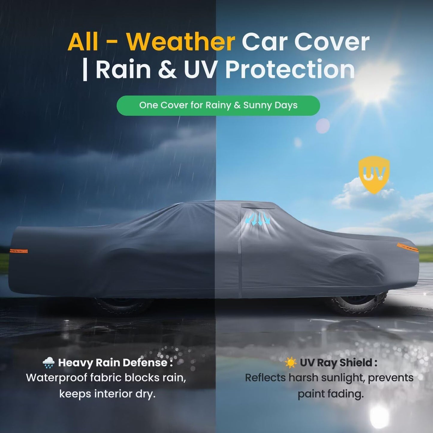 Waterproof Mercury Monterey(2004-2006) Car Cover with Breathable Vents, [2025 Upgrade] Premium Covers with Cotton Liner and Zipper Door, Sun Rain Snow Dust Uv Protection.(Gift with Towel)