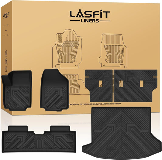 LASFIT Floor Mats & Cargo Liner with Backrest Mat 2025-2026 for Chevrolet Chevy Equinox/GMC Terrain (Not for Equinox EV), All Weather TPE Custom Fit Floor Mats, Car Mats Full Set for Equinox/Terrain