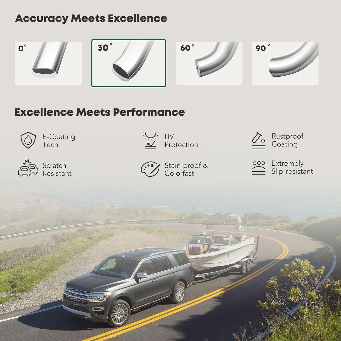 YHTAUTO 5 Inch Running Boards Side Steps Fit Chevy Silverado/GMC Sierra 2007-2018 1500 & 2500 HD 3500 HD 2007-2019 Crew Cab Exclude Classic Model