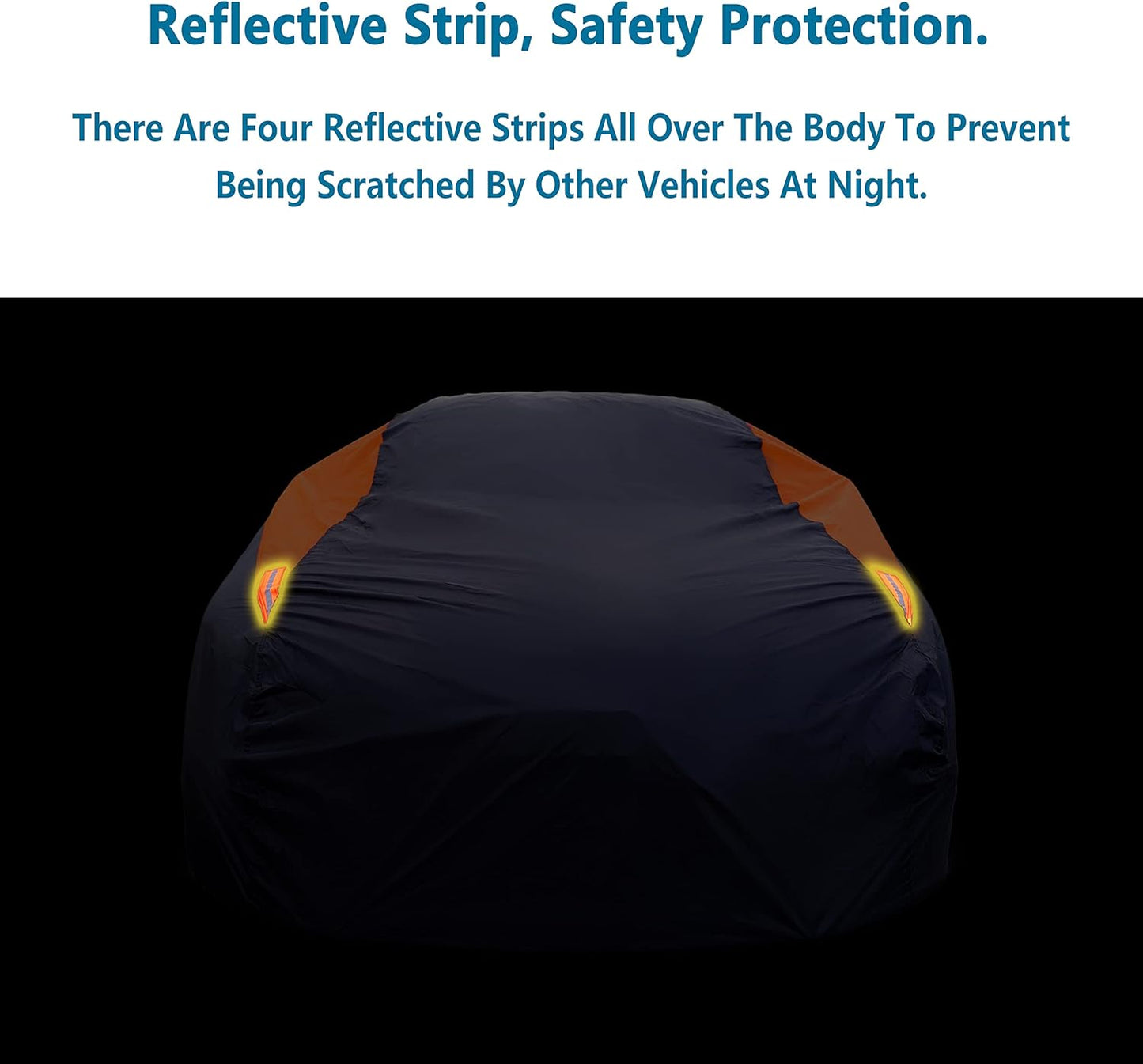 MORNYRAY Waterproof Car Cover All Weather Snowproof UV Protection Windproof Outdoor Full car Cover, Universal Fit for Sedan (Orange, A3-Fit Sedan Length(178-185 inch)