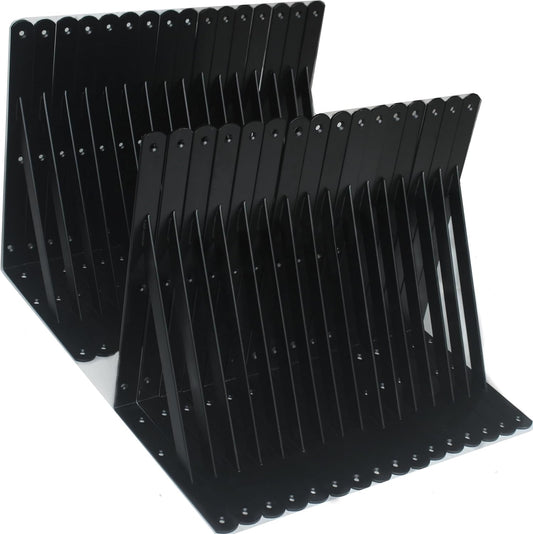 32 Pack L12 x H 8" Black Heavy Duty Shelf Brackets with Screws Metal Shelf Brackets Shelf Support Angle Brackets for Shelves L Brackets Heavy Duty Floating Shelf