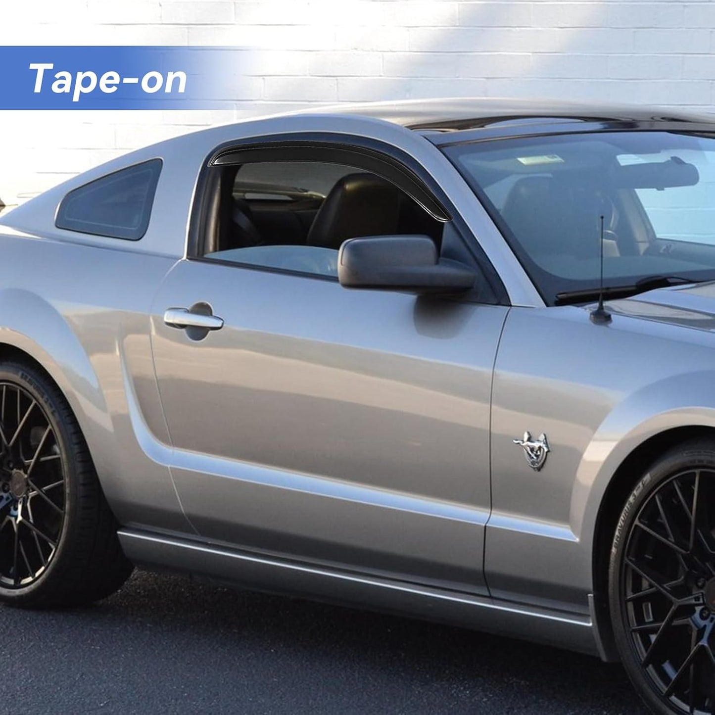 Window Visors Rain Guards Shield for 2005-2009 Ford Mustang, Out-Channel Window Vent Wind Deflectors Visors Shades for 05-09 Ford Mustang