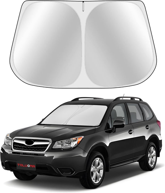 Custom Fit Windshield Sun Shade for S-UBA-ru Forester 2014-2018 - Full Coverage, 210T Reflective Fabric, Double-Layer Design - Blocks 99% UV Rays, Keeps Car Cool, Easy to Install and Store
