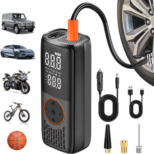 20000mAh Tire Inflator Portable Air Compressor, 150 PSI Auto Shut-Off Mini Cordless Tire Inflator For Car Tires, Bikes, Motorcycles, Sports Balls & More