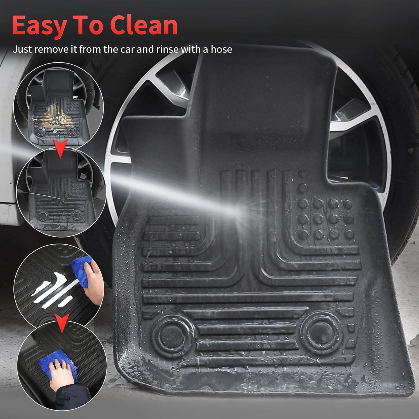 Wayhigh-All Weather Floor Mats and Cargo Liner Set Fit for Kia Sportage 2025 2024 2023(Gas ONLY) TPE Car Mats Waterproof Anti-Slip Rubber Floor Liners for Kia Sportage Accessories