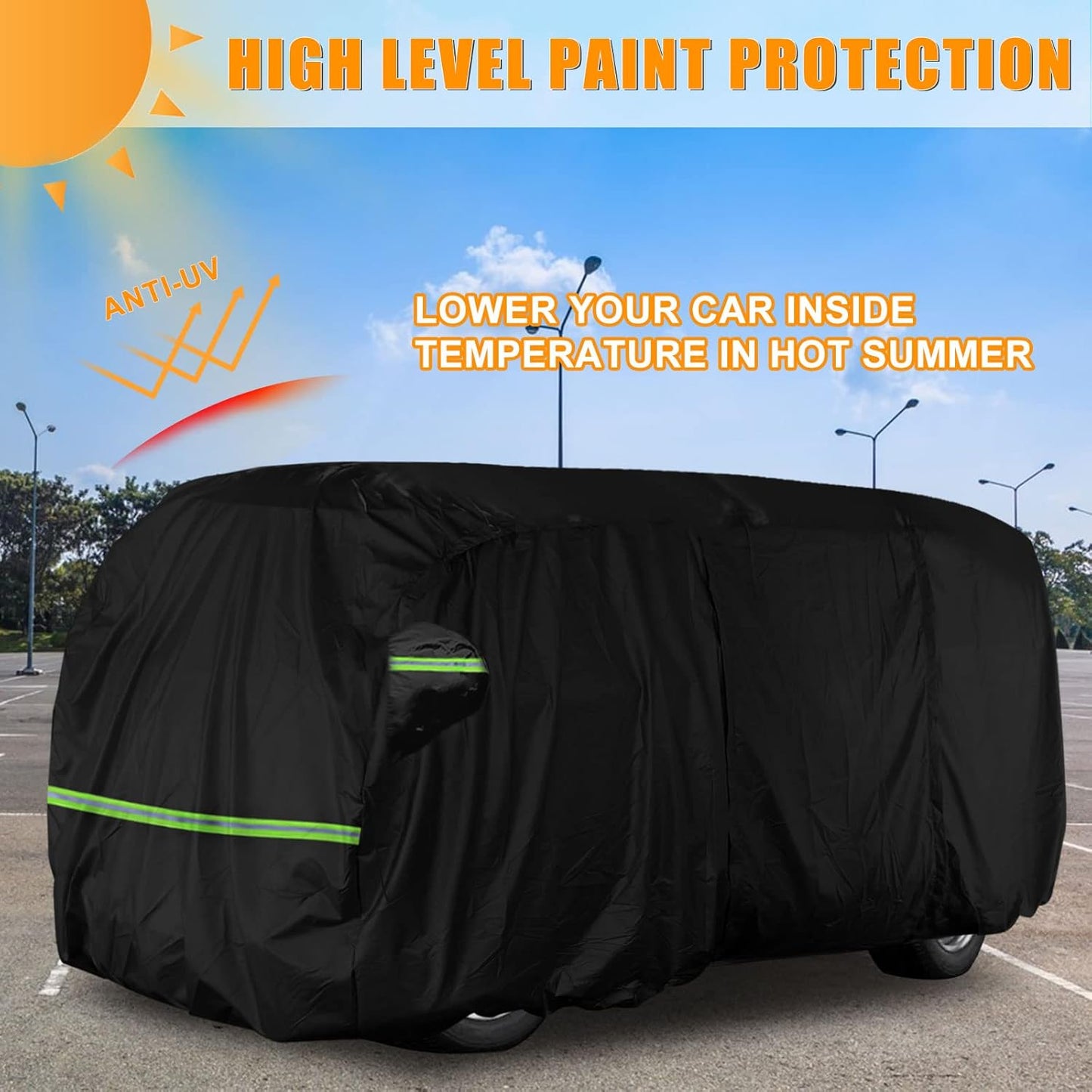Car Cover Waterproof All Weather Compatible with 1950-1992 VW Bus T1 T2 T3, Volkswagen Vanagon Full Car Cover with Door Zipper, Windproof Strap, Storage Bag