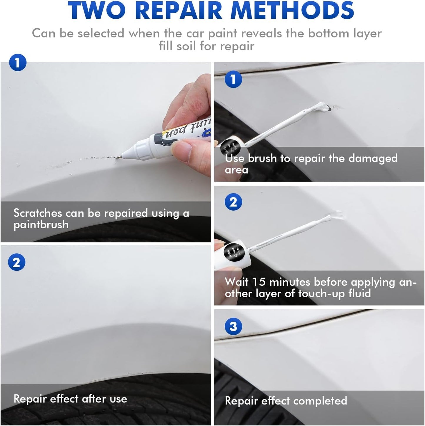 Serenity White (W6H) Touch Up Paint Compatible with Hyundai, DIY Car Paint Scratch Repair, Automotive Paints, Quick & Easy Fix Scratch Repair for Tucson/Elantra/Santa Fe/Sonata