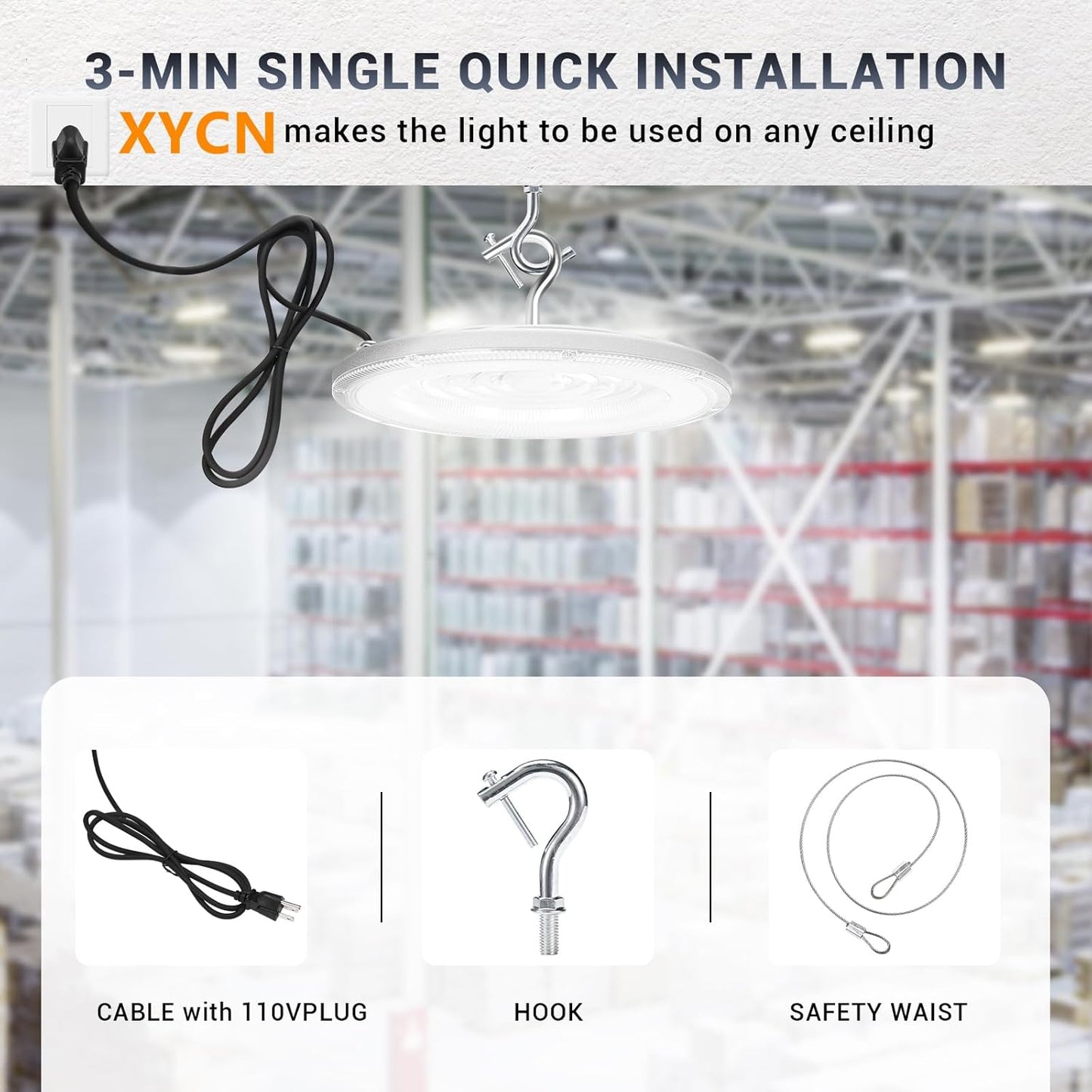 15 Pack 100W UFO Led High Bay Light,IP66 Waterproof,120VAC,15050LM 5000K Daylight Area Lighting,450W MH/HPS with Plug Commercial Bay Lighting for Warehouse/Shop/Workshop/Barn/Gym/Factory