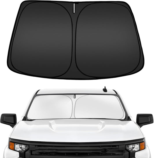 ARISMOTOR Windshield Sun Shade for Ch-evrolet Silverado 1500 2019-2025 2026, Custom Fit Foldable Front Window Sunshade Sun Visor Protector, Block UV Rays Keep Your Car Cooler