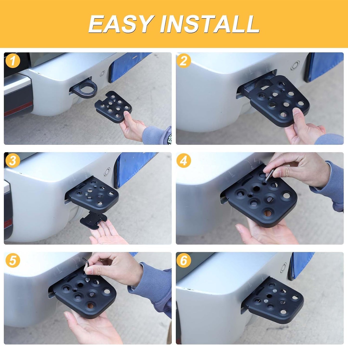 Rear Tow Towing Hook Foot Pedal for L@nd Rover Defender 90 110 130 2020-2025, Car Trailer Hook Carbon Steel Trailer Ring Accessories (Style A)