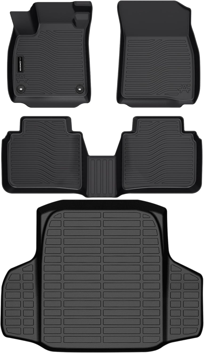AUXKO All Weather Floor Mats Cargo Mat Fit for Honda Accord(Include Hybrid) 2023 2024 2025 TPE Rubber Liners All Season Guard Odorless Anti-Slip Floor Mats Cargo Liner