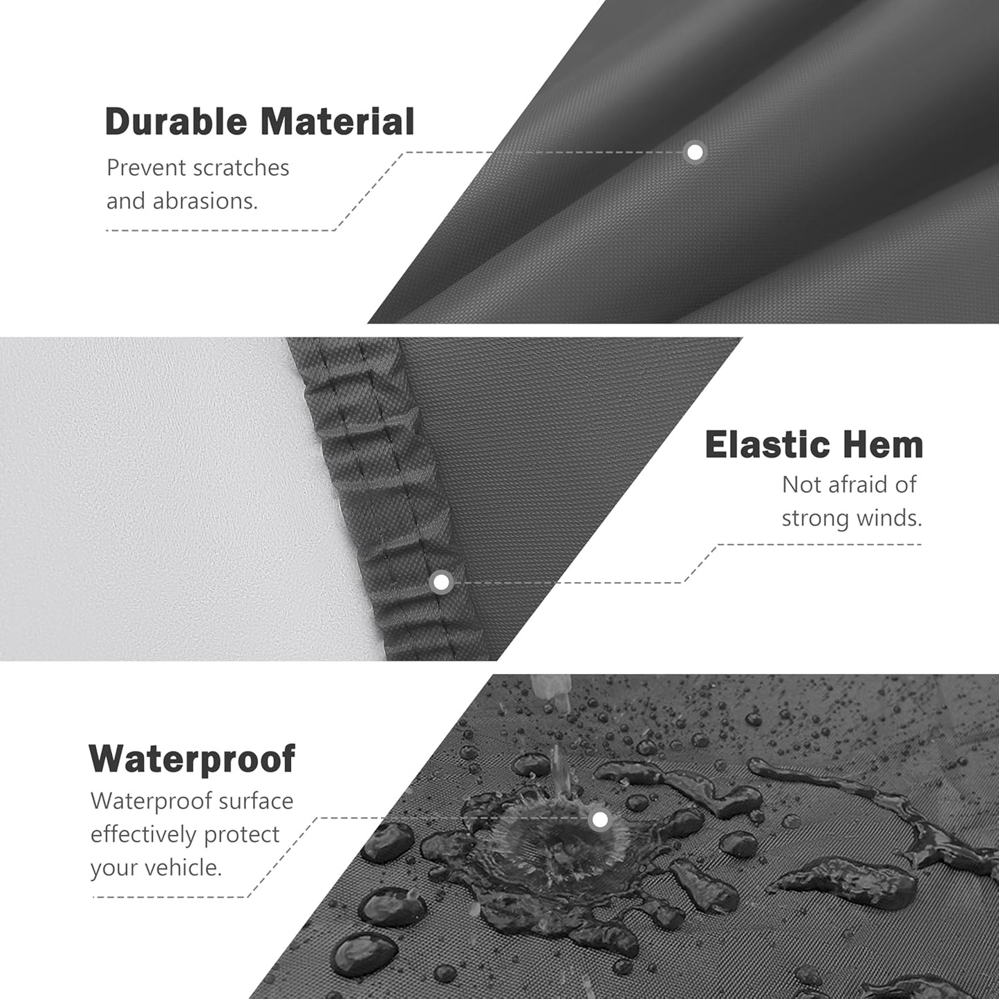 MORNYRAY Compatible with Ford Mustang,Car Cover Outdoor Waterproof Sun Rain Snow Hail Protection with Driver Door Zipper (Black, Custom Fit Ford Mustang)