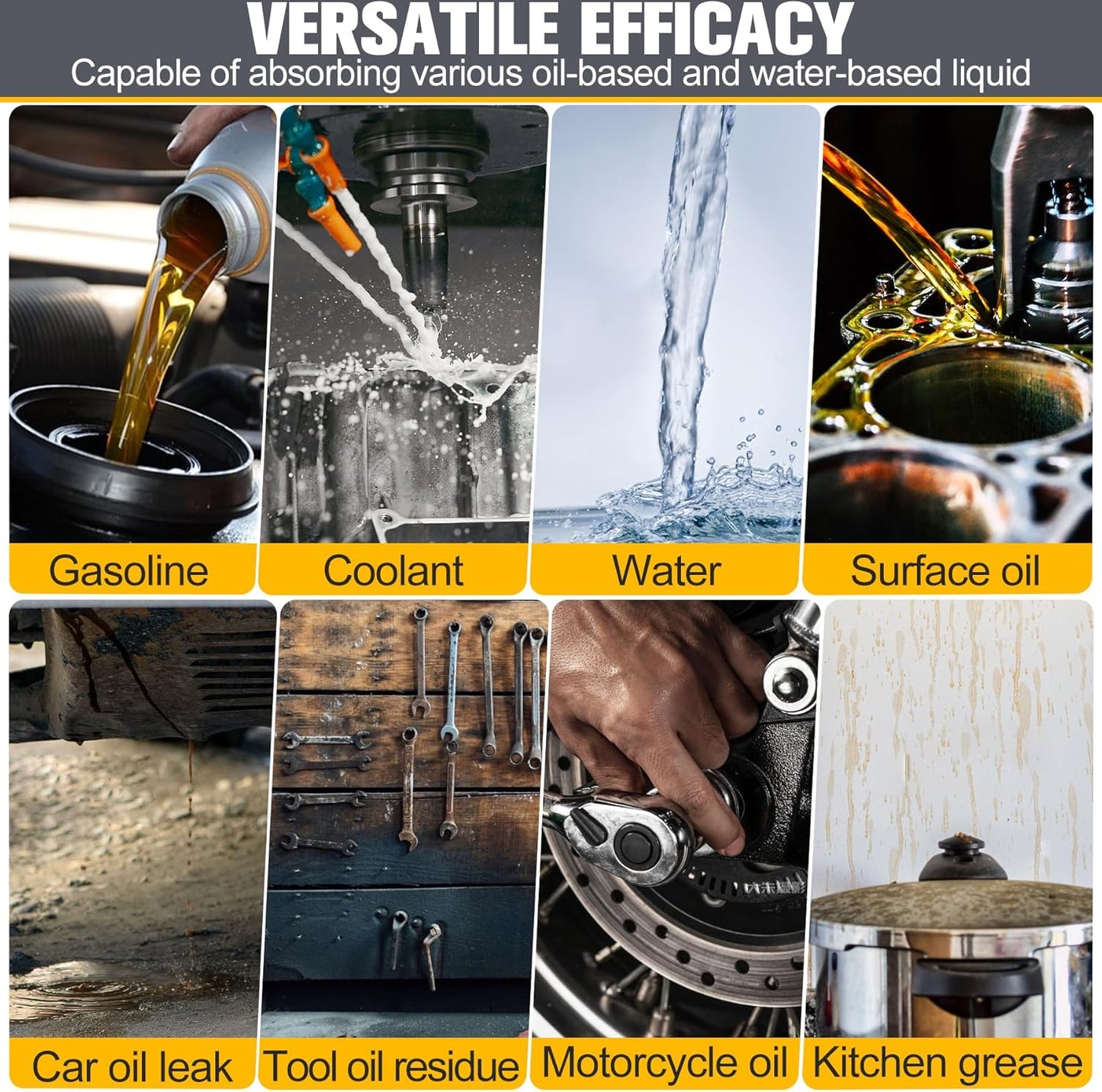 30PC Oil Absorbent Pads | 13"X10" Meltblown Polypropylene Mats, Hand-Tear Lines for Automotive & Workshop | Vacuum Eco-Packaging, Reusable Spill Control