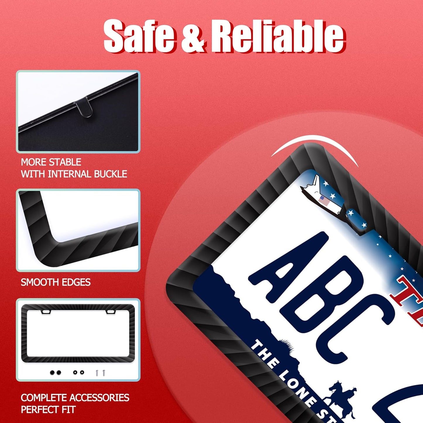 Black Geometric Shapes License Plate Frame Funny Radioactive Visual License Plate Frames Stainless Steel Accessories Cars Decor with 2 Holes and Screws Fits Standard Us Ca Vehicles 12.2 X 6 Inch