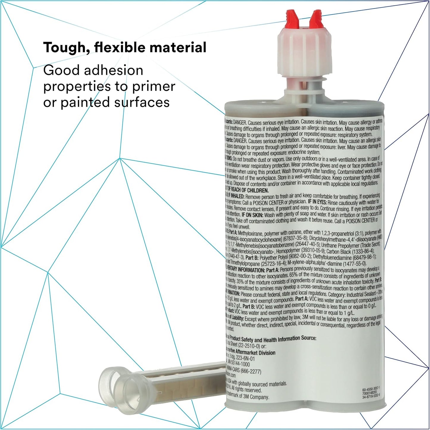 3M Controlled-Flow Seam Sealer, 08329, Solvent Free, Weather Resistant, Torsional Stress Flexability, 200 mL/6.75 fl oz Cartridge